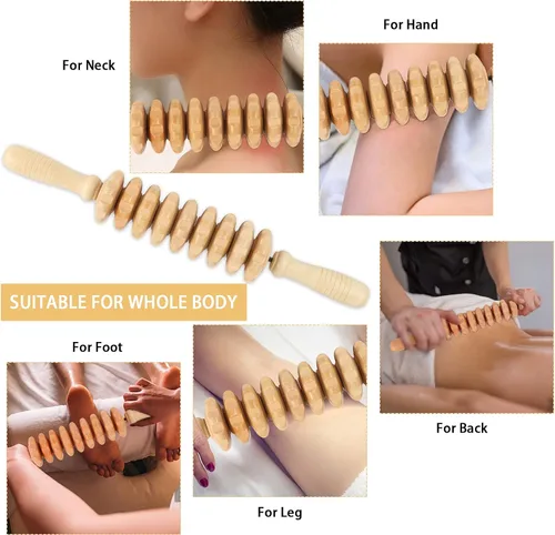 Vista 3 de 2 herramientas de madera Gua Sha, herramienta de drenaje linfático, herramientas de masaje de terapia de madera, herramientas manuales Gua Sha