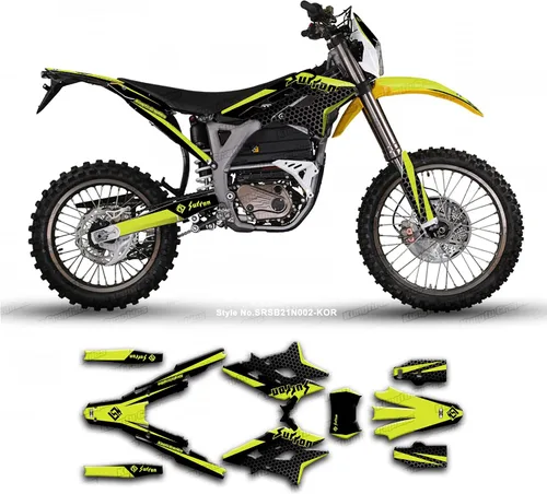 Vista 14 de SRSB21N003-KOR - Kit de calcomanías personalizadas para Surron Sur-Ron Storm Bee, negro y amarillo