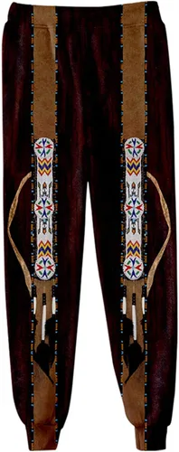 Vista 2 de SIAOMA Native American Pants Unisex Indios Cintura Elástica Pantalones Jogger