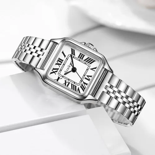 Vista 3 de Classic Relojes cuadrados de mujer con números romanos, de vestir, informal