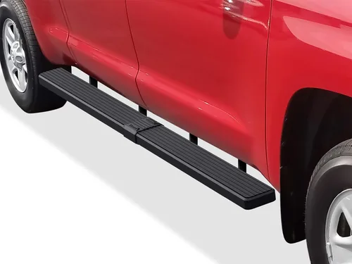 Vista 18 de Estribos iBoard para 2007-2017 Toyota Tundra Double Cab Pickup 4-Door, Negro Aluminio negro