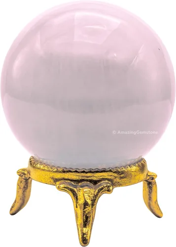 Vista 61 de Amazing Gemstone Bola de cristal de Amazonita con soporte, bolas de meditación de esfera de cristal de 2 pulgadas para brujería y bolas decorativas