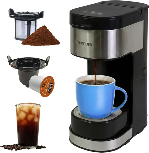 Vista 12 de Kenmore - Cafetera de goteo – Máquina de café programable de 12 tazas con jarra de vidrio, preparación regular y fuerte, apagado automático