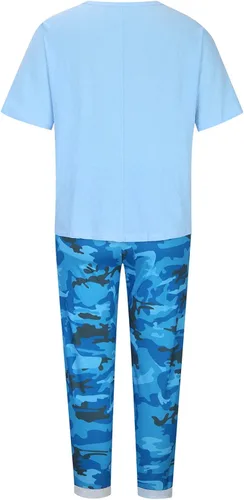 Vista 5 de Conjuntos de 2 piezas para mujer, de algodón, lino, media manga, vintage, con vuelo, camuflaje, pantalones rectos, chándal