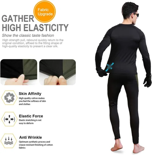 Vista 2 de MEETWEE Men's Long Sleeves Negro