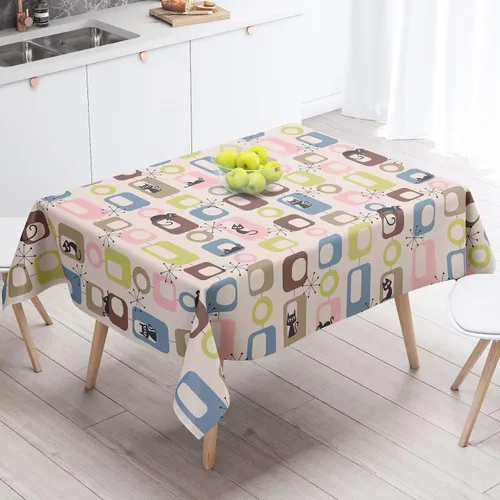 Vista 46 de Mantel azteca suroeste, diseño étnico tribal geométrico, estilo vintage, bohemio, elegante, lavable, para comedor, cocina, granja, fiesta