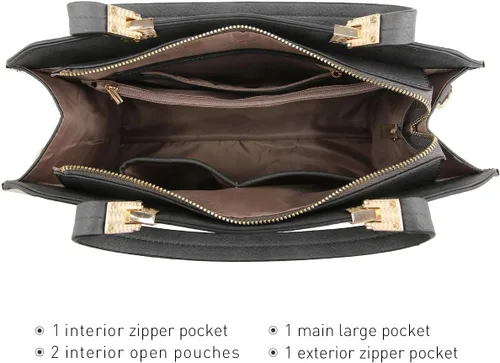 Vista 5 de Dasein Women Purses and Handbags Top Handle Satchel Bags Large Shoulder Work Bag Tote with Wallet