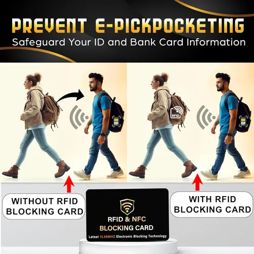 Vista 7 de SaiTech IT Paquete de 5 Tarjetas de Bloqueo RFID, Una Tarjeta Protege Toda la Billetera y Cartera, Protector de Tarjetas de Débito y Crédito