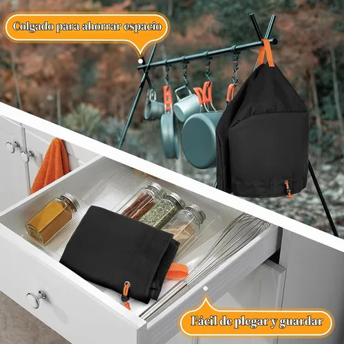 Vista 6 de HODRANT Funda para parrilla compatible con parrilla Ninja OG701 OG751 Woodfire, bolsa de accesorios para parrilla de barbacoa con asa y bolsillo