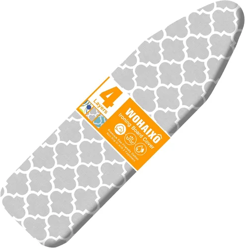 Vista 8 de Funda y almohadilla para tabla de planchar, tamaño estándar de 12" x 42" pulgadas, funda de repuesto para tabla de planchar, cubierta para tabla