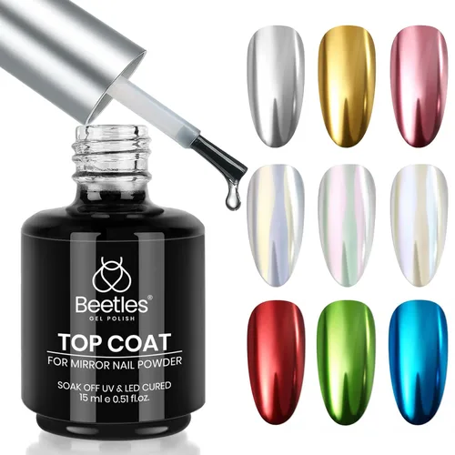 Vista 17 de Beetles Gel Polish Capa superior de gel que no se limpia de larga duración A-transparente-1