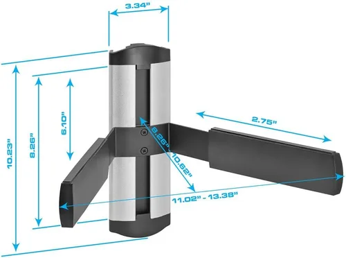 Vista 2 de Cmple - Soporte de pared universal ajustable para reproductores de DVD/cajas de cable/consolas de juegos/accesorios de TV - 1 estante