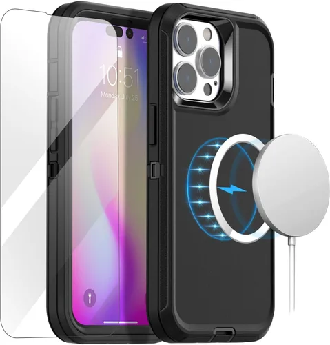 Vista 9 de AICase Funda resistente de 3 capas para iPhone 14 Pro (6.1 pulgadas), apta para bolsillo, protección de grado militar, a prueba de golpes, a prueba