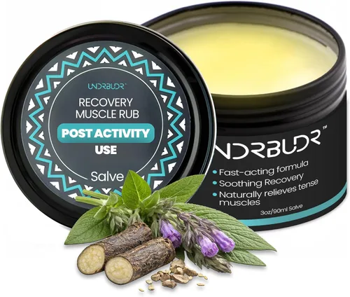 Vista 8 de Anytime Muscle Rub Salve con árnica, consuelda y aceites esenciales, bálsamo para dolor muscular, molestias articulares y recuperación