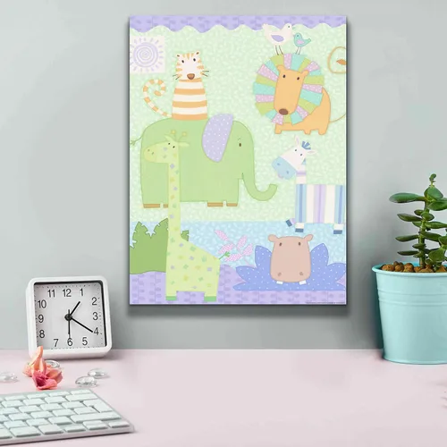 Vista 4 de Epic Graffiti 'Zoo Time 2' por Viv Eisner, lienzo decorativo para pared, 12 x 16 pulgadas