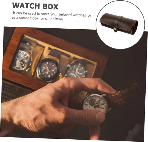 Vista 2 de 1 caja de reloj de cuero soporte de pulsera almohadas reloj reloj inteligente para hombre hombres relojes caso retro mujeres reloj bandas viaje