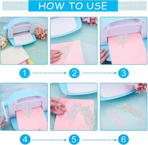 Vista 5 de INFUNLY 11 piezas de troqueles de plumas de metal, troqueles para hacer tarjetas, plantillas de plumas en capas, troqueles para relieve para álbum