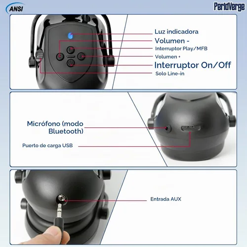 Vista 8 de Orejeras para casco duro, orejeras para reducción de ruido para accesorios de casco duro, protección auditiva de construcción para adultos