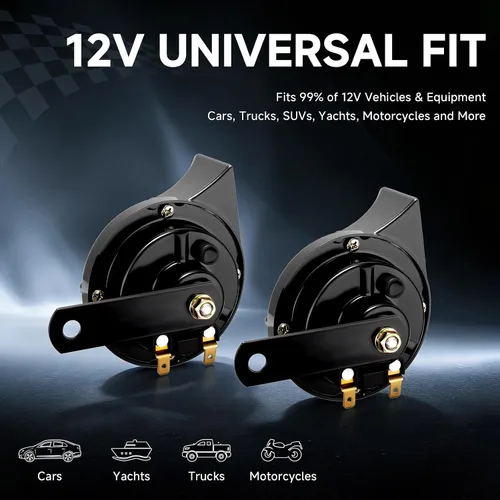 Vista 7 de Bocina de coche 4 unidades de 12 V impermeable bocina automática utilizada para camiones trenes, kit de bocinas de caracol eléctrico universal