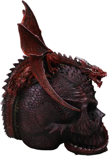 Vista 5 de Ebros Gift Infección T-Virus Calavera Zombie con Dragón Rojo Bio Evil Wyvern Dragón Decorativo Joyero Figurita Fantasía Calabozos y Dragones Arte