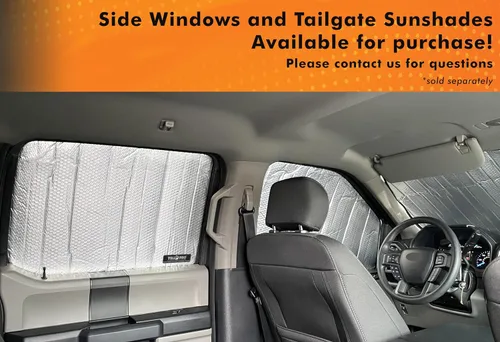 Vista 7 de YelloPro Custom Fit Reflectivo Parabrisas Delantero Protector Solar para 2017 2018 2019 2020 2021 2022 Ford Super Duty F-250 F250 F-350 F350 F-450
