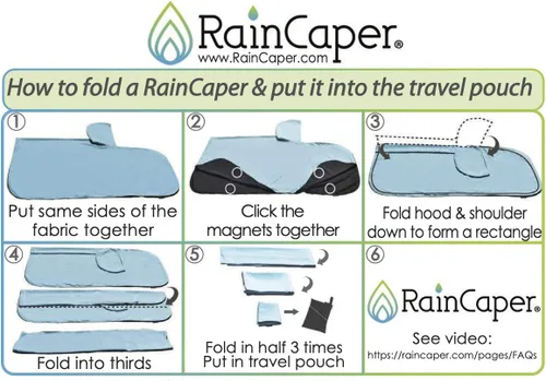 Vista 5 de RainCaper Capa de lluvia para mujer, poncho impermeable con capucha, reversible, arte fino