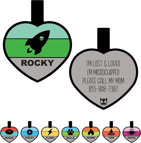 Vista 13 de Placa de identificación silenciosa personalizada con 5 líneas de identificación de mascotas de silicona duradera y grabada profundamente, diseño