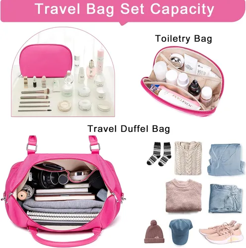 Vista 16 de BLUBOON Bolsas de viaje con cremallera, bolsa de lona para mujer, bolsa de fin de semana para mujer, bolsa de lona para llevar en la bolsa de lona