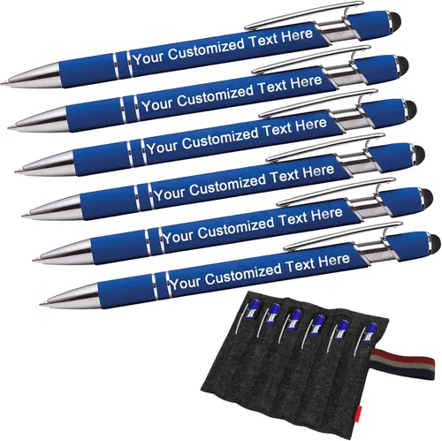 Vista 11 de EAQ Bolígrafos personalizados grabados personalizados con punta de lápiz capacitivo, bolígrafos con nombre de texto y mensaje para aniversarios