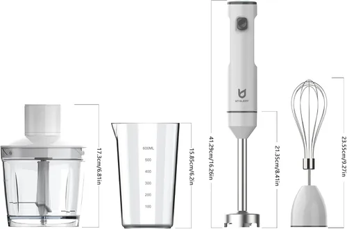Vista 6 de UTALENT - Batidora de mano inalámbrica con picadora para batidos, alimentos para bebés y sopas Variable speed immersion blender, Brushless Motor