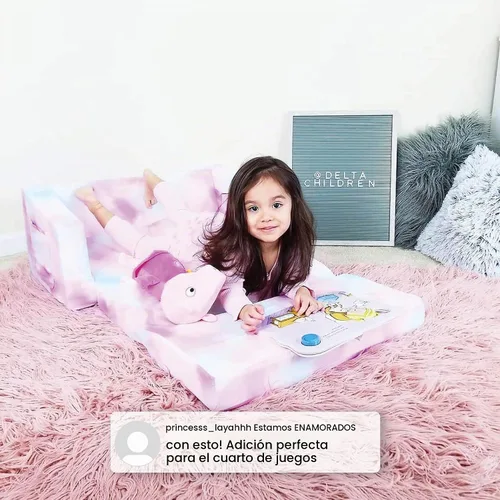 Vista 8 de Delta Children Cozee - Sofá 2 en 1 extra ancho convertible a tumbona, cómodo sofá abatible para niños, camuflaje azul
