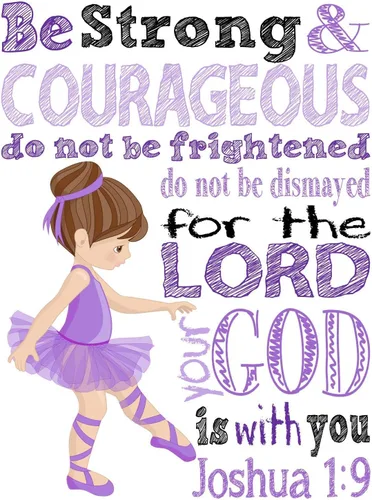 Vista 2 de Ballerina in Purple Christian Nursery Decor Set of 4 Prints with Bible Verses