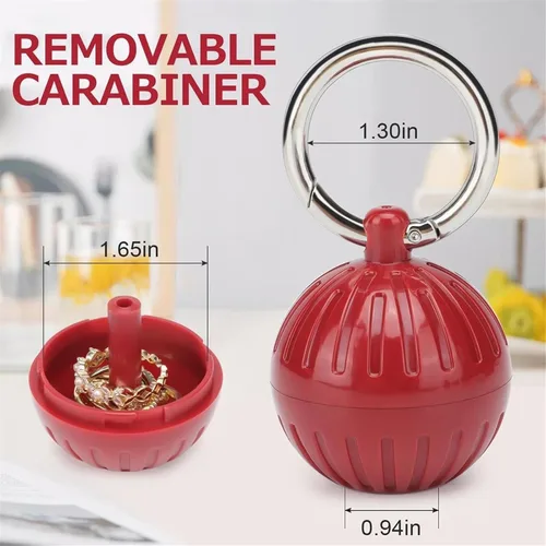 Vista 2 de Soporte portátil para joyas, caja de almacenamiento portátil de joyería, bola de soporte de anillo de viaje, organizador de píldoras, contenedor