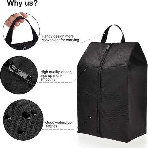 Vista 2 de TOPFIY - Bolsas para zapatos de golf adecuadas para deportes, golf, viajes, uso diario, viajes, con cremallera, almacenamiento plegable