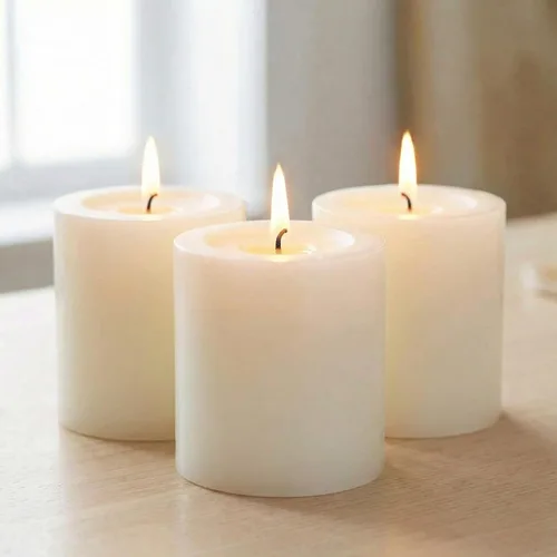 Vista 24 de Richland® Juego de 20 velas de pilar de 2 x 3 pulgadas, color marfil sin perfume