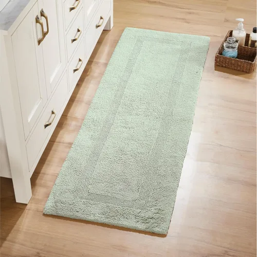 Vista 492 de Better Trends - Juego de 2 alfombras de baño 100% algodón, extra suaves, con borlas, de 17" x 24", alfombra de baño superabsorbente y reversible