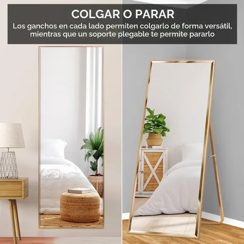 Vista 3 de Best Choice Products Espejo grande de longitud completa de 65 x 22 pulgadas, espejo rectangular colgante e inclinado para dormitorio, sala de estar