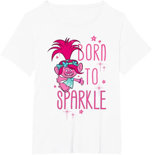 Vista 90 de DreamWorks Trolls Camiseta Born to Sparkle Negro