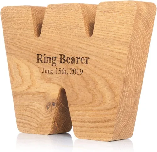 Vista 3 de Alcancía de madera personalizada con letra para niños, niñas y adultos, bancos de monedas de madera de roble duradero, 3 tamaños para elegir