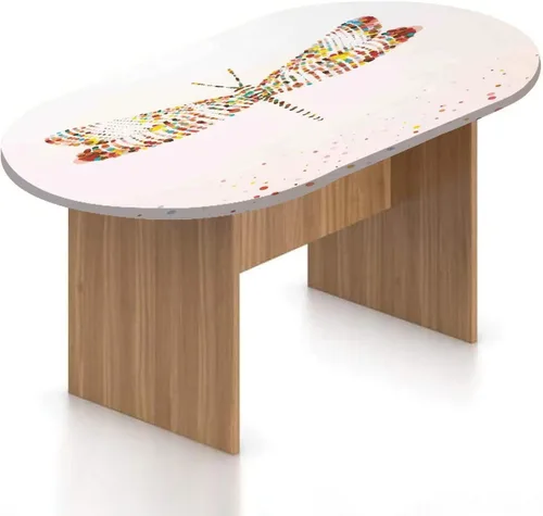 Vista 24 de Mantel ajustable ovalado, mantel ajustable de poliéster elástico con libélula, plantas naturales, césped, flores silvestres, efectos de pincel, se
