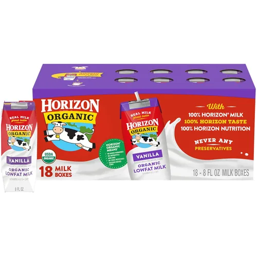 Vista 13 de Horizon Organic Cajas de leche bajas en grasa, fresa, 8 onzas, paquete de 6 8g Protein per Serving, 1% Lowfat, USDA Organic, No Refrigeration