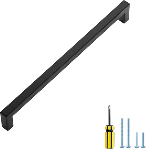 Vista 20 de Ravinte Paquete de 5 tiradores cuadrados de gabinete de 2-1/2 pulgadas, manijas negras para gabinetes de cocina, accesorios de cocina negros mate