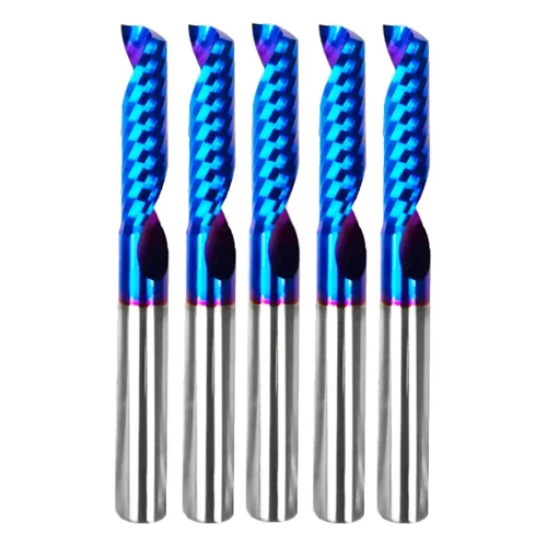 Vista 9 de Fresa de extremo CNC de carburo sólido con corte en O, diámetro de corte de 1/4 de pulgada, extra largo, 3 brocas individuales de 0 flautas