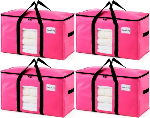 Vista 22 de TAILI - Bolsas de mudanza extra grandes, paquete de 10 bolsas negras resistentes para almacenamiento con ventana visible, asas envolventes