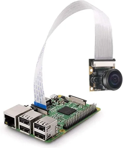 Vista 5 de DORHEA Cámara Raspberry Pi 4 B - 222 FoV Fisheye Cámara Web Gran Angular Con Visión Nocturna, 5 Megapíxeles 1080p OV5647 Módulo de Video para Pi