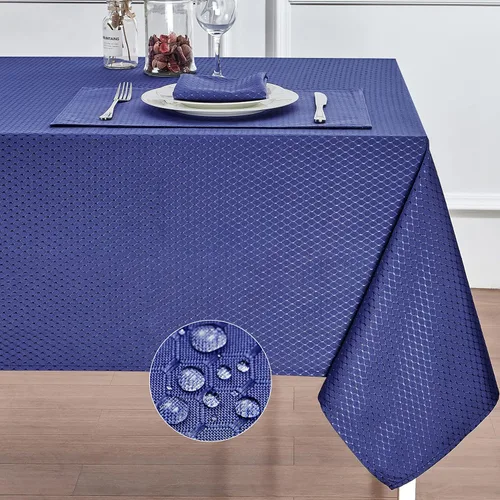 Vista 18 de Mantel redondo de poliéster resistente al agua y las manchas, lavable, mantel de tela para mesa de cocina y comedor