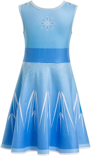Vista 2 de KidsIce - Disfraz de princesa Elsa para niñas pequeñas, Halloween, Navidad, fiesta de cumpleaños