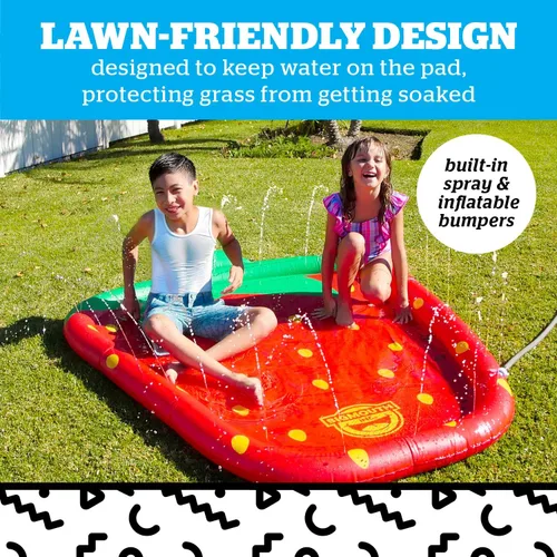 Vista 4 de BigMouth Inc Splash Pad Juguete de agua con aspersor para niños, juego de rociado de patio trasero de verano al aire libre para niños pequeños