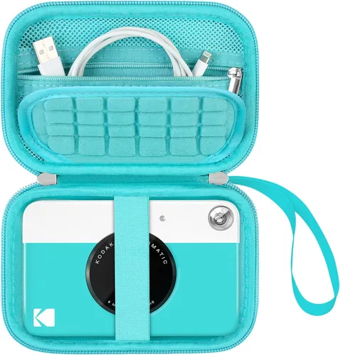 Vista 11 de Estuche rígido de viaje para cámara digital Kodak Printomatic a todo color, funda protectora con bolsillo de malla para cable USB, papel Negro