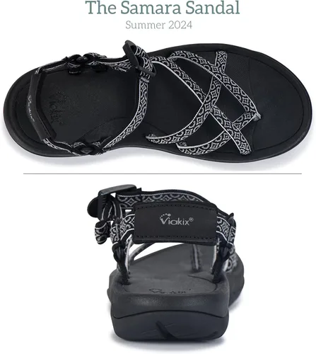 Vista 2 de Viakix - Sandalias de senderismo para mujer - Cómodos zapatos deportivos atléticos para senderismo al aire libre (ancho medio y estrecho)